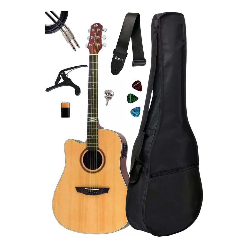 Violão Eletroacústico Sd200c Ns Canhoto + Capa Acessórios