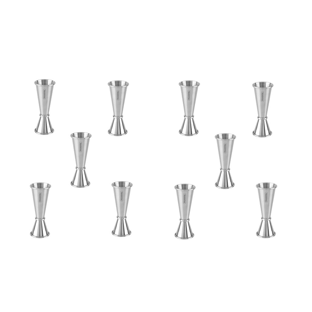 Dosador Duplo Tramontina 25/50ml Aço Inox Kit 10 Peças Bebidas Drinks Bar Coquetel Medida Precisa