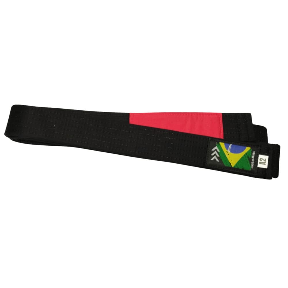 Faixa de Jiu Jitsu MK Brasil Preta Ponta Vermelha