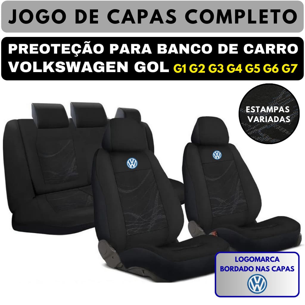 Capa Banco Carro Tecido Grosso Vw Gol G1 G2 G3 G4 G5 G6 G7