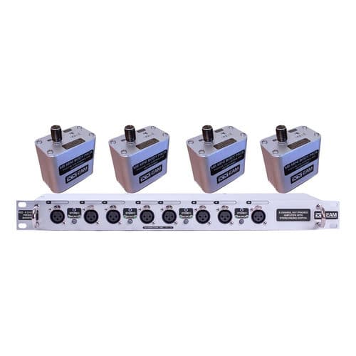 Kit Amplificador Fones Ouvido M22 8 Canais 4 Mini Body Pack Evento Profissional Show Palco Banda