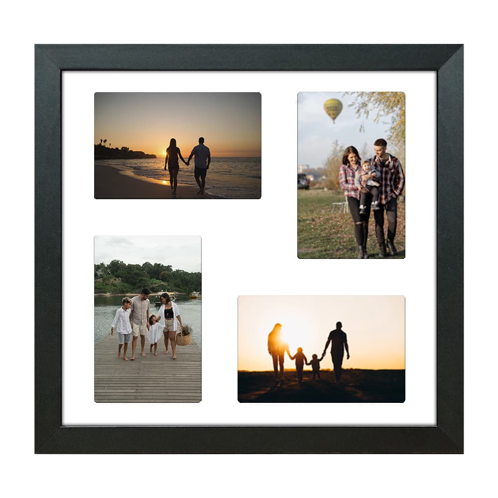 Quadro Multifotos 4 Fotos de 10x15 Paspatur Branco 30x30