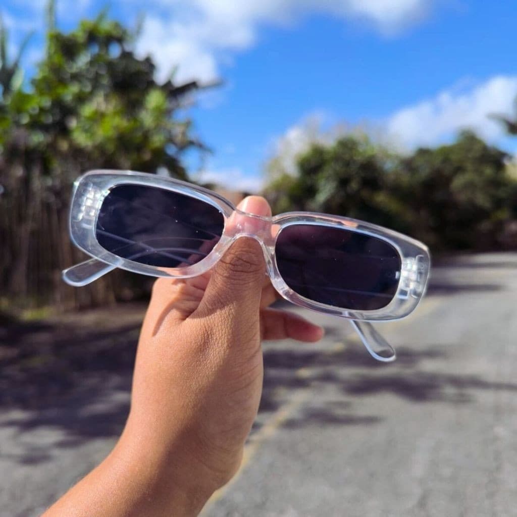 Óculos de Sol Retangular Transparente Retrô Unissex com Proteção UV - Tendência Atual