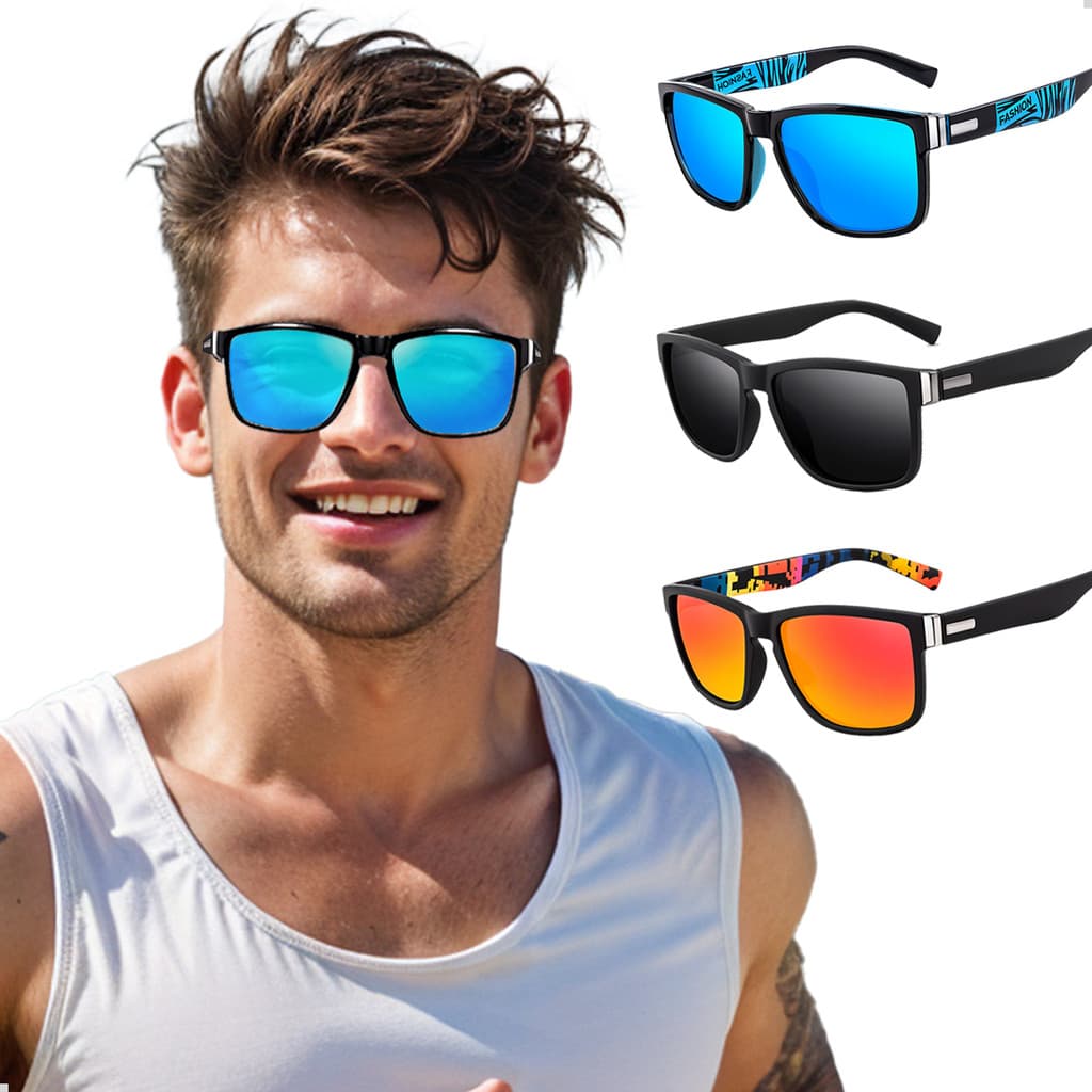 Óculos De Sol Masculino Polarizado Moda Esportivo Pesca Bike Quadrado