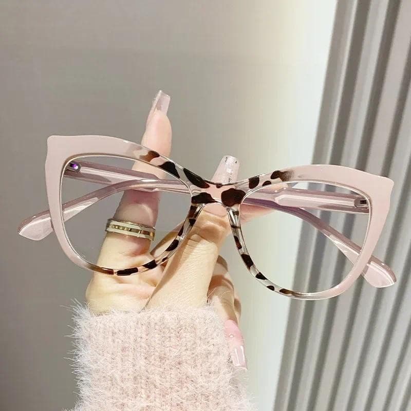 Armação De Óculos De Olho De Gato Moda Feminina Gradiente Cor Anti Luz Azul Computador Presentes
