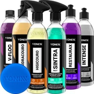 KIT LAVAGEM REVITALIZAÇÃO AUTOMOTIVA SINTRA FAST RESTAURAX V-FLOC 500ML VONIXX