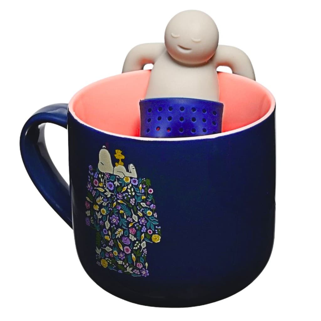 Caneca de Porcelana com Infusor de Chá Snoopy Peanuts 350ml - Zona Criativa