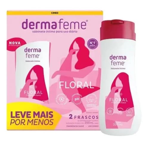 DERMAFEME KIT 2 SABONETE LÍQUIDO 200ML FLORAL