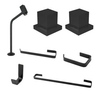 KIT BANHEIRO QUADRI PRETO FOSCO COM TORNEIRA CUBA QUADRI E MAIS  2 ACABAMENTOS QUADRI PARA REGISTRO PADRÃO DECA