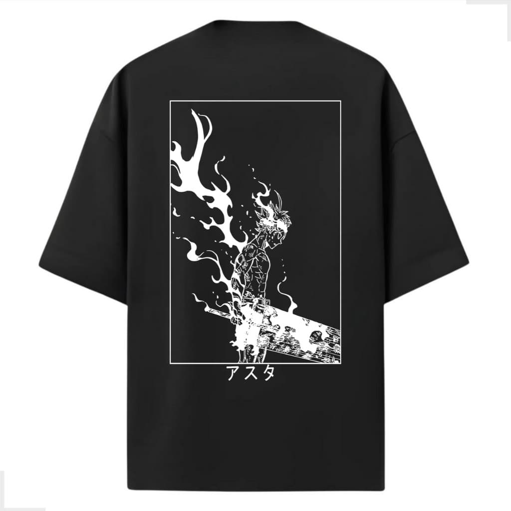 Camiseta Unissex Oversized Plus Size Feminina Masculina Camisa  Alta Streetwear Mangá Black Clover New