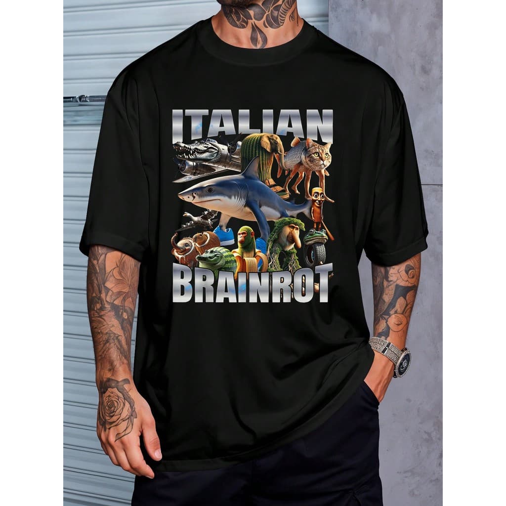 Camiseta Italian Brainrot Meme Camisa  Unissex Masculino Feminino   Streetwear