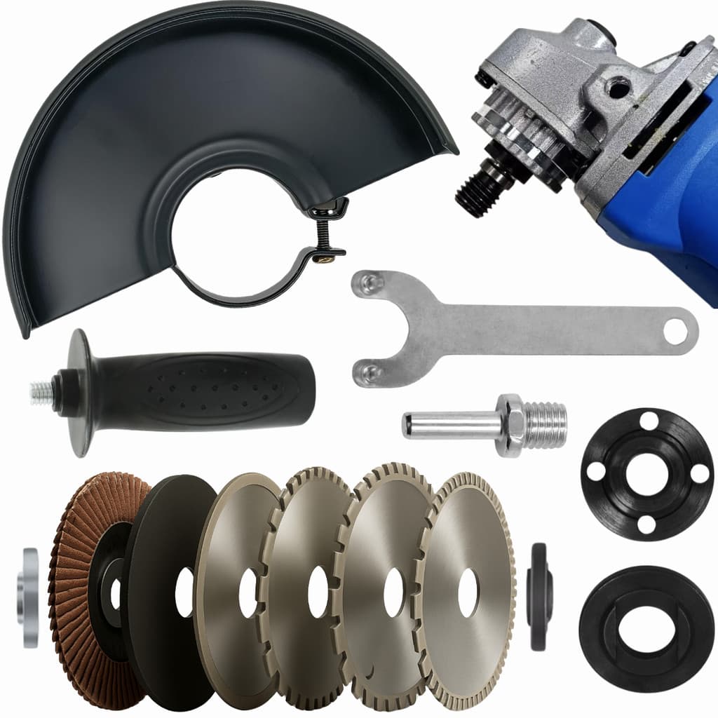 Adaptador Politriz Lixadeira Esmerilhadeira Kit Protetor Disco Chave Punho Auxiliar M14 Corte KaQi