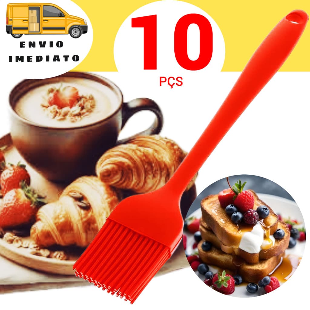 10 Pç Pincel de Silicone Grande Pincel de Silicone Cozinha Pincel Culinário Confeitaria Pincelar Molho Manteiga Ovos