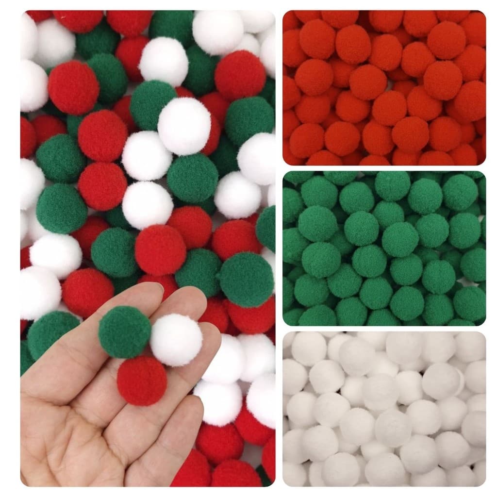 Pompom 20mm Vermelho Verde Branco Natal 100un Escolha a Cor