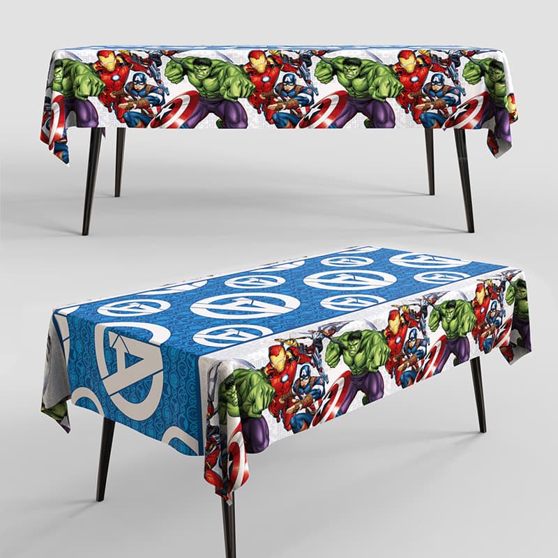 137 * 183cm Toalha De Mesa Plástica Descartável Do Super-Herói Dos Vingadores Para Decoração De Festa