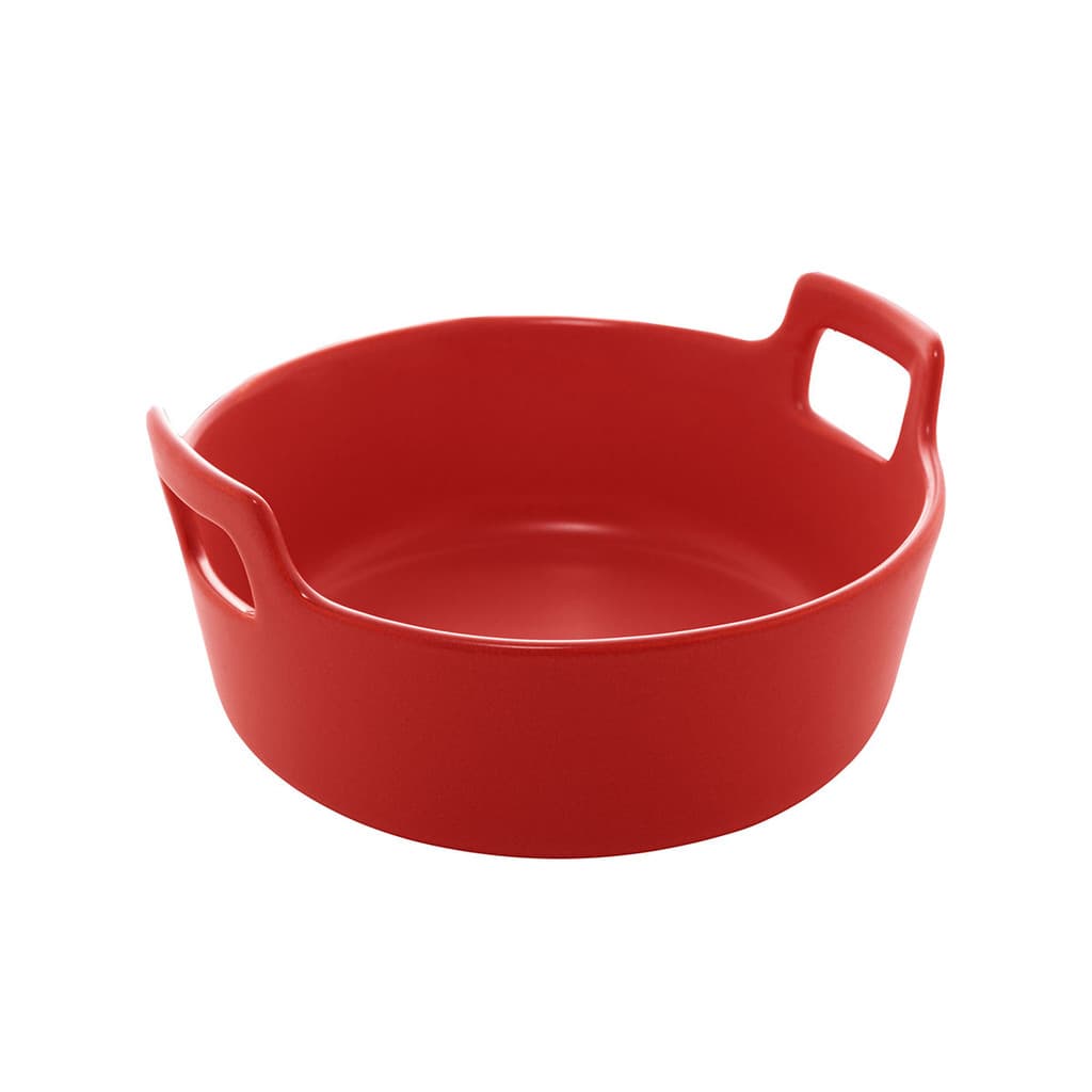 Mini Travessa Redonda Porcelana Nordica Vermelho Matt 16x8cm