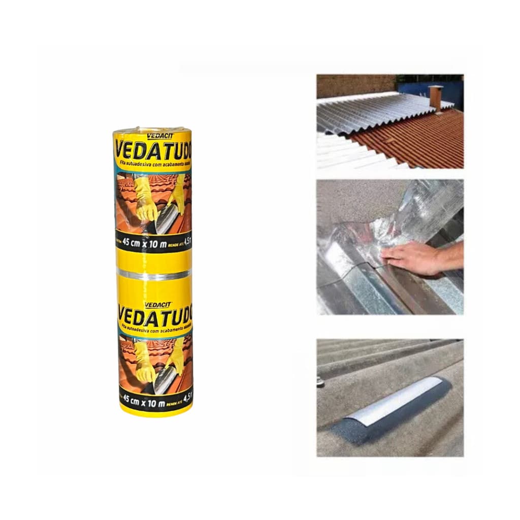 Manta Asfáltica Aluminizada Telhado Adesiva- 45x10 Vedacit