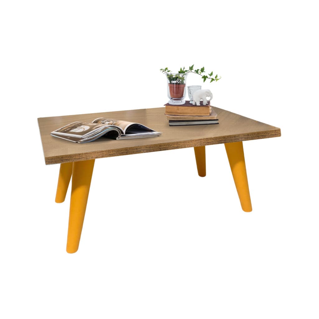 Mesa De Centro 50cm Modernic Retangular Com Pés Palito Plástico PVC Retro Decoração Sala De Estar