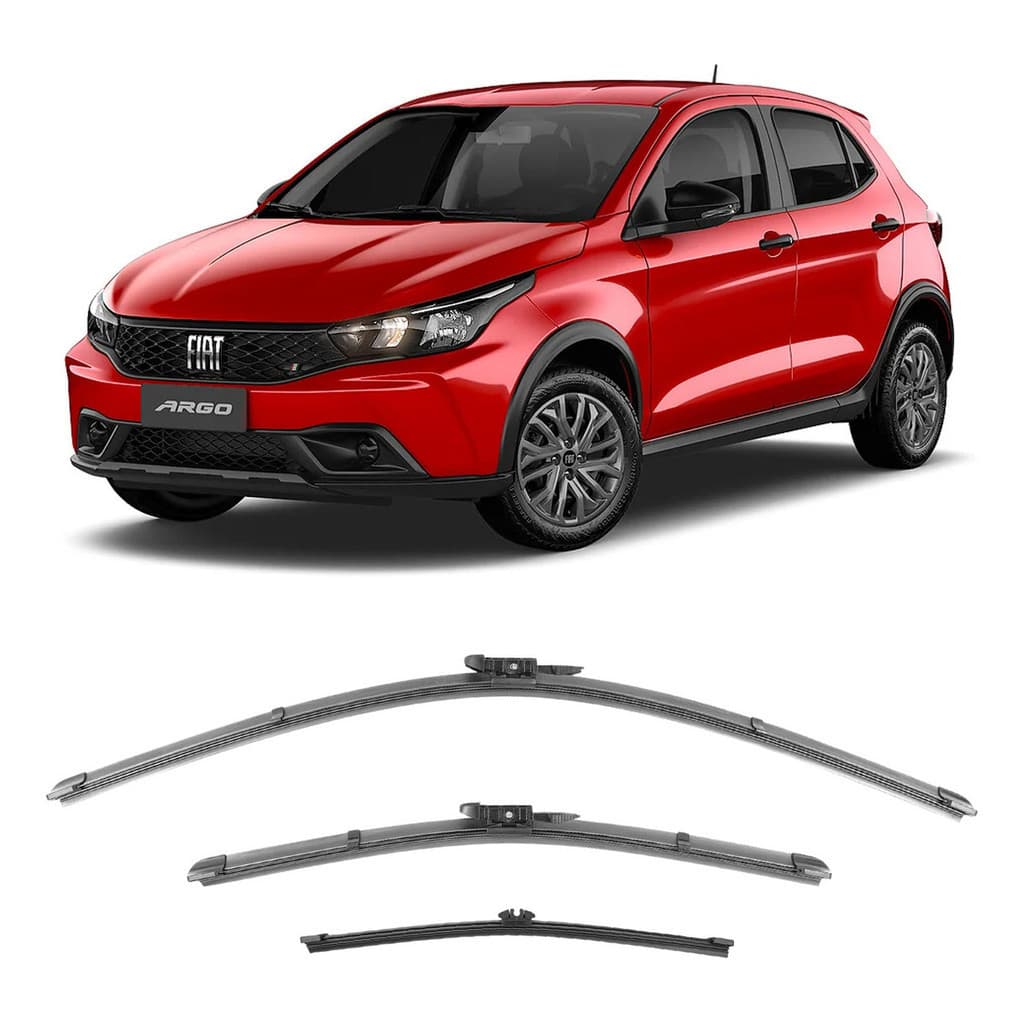 Kit 3x Palheta Limpa Para-brisas Fiat Argo 2018 A 2023