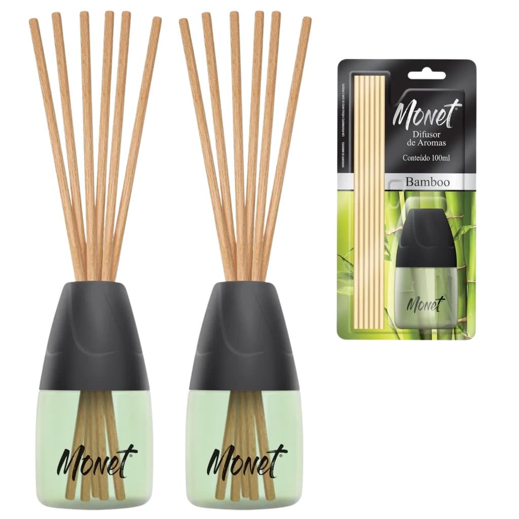 Kit 2 Monet Difusor De Aromas Bamboo 100 Ml