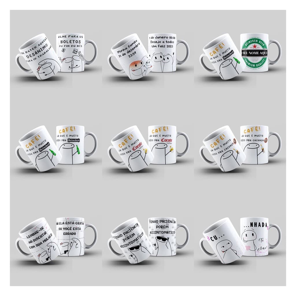 Caneca personalizada flork bento Diversas Frases engraçadas e divertidas  de 325ml