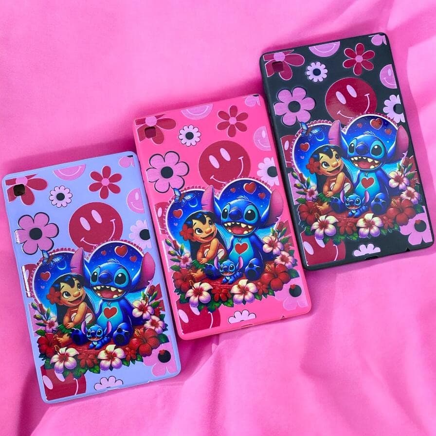 Capa Tablet Infantil Stitch Emborrachada Silicone Galaxy A T295 32GB 4G Tela 8"