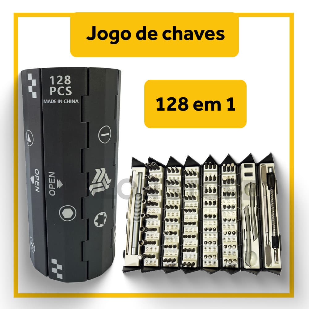 Kit Com 128 Peças De Chave De Fenda Jogo Ferramenta Chaves Alen Torx Fenda Philips Melhor Qualidade