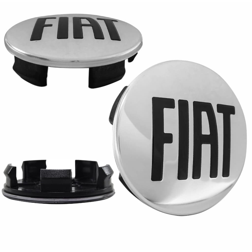 Jogo Calota Calotinha Miolo Centro Alumínio Fiat Strada Pulse Ideia Punto Linea 49,6mm (FT040)