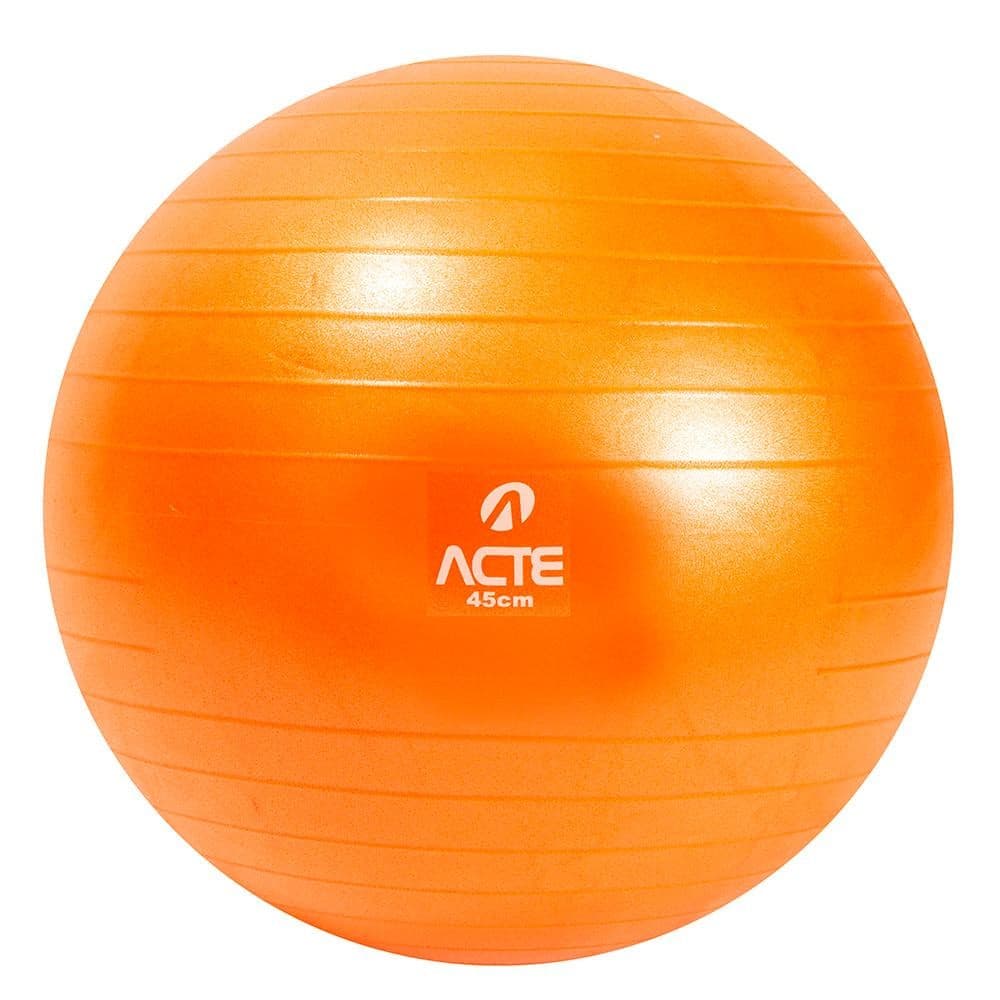 Bola de Pilates 45cm, Laranja,  Com Bomba de Ar, T9-45, Acte Sports
