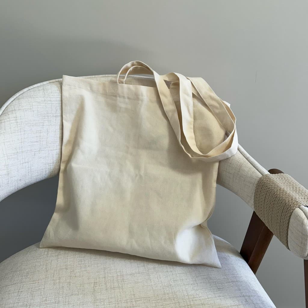 Ecobag Sacola em Sarja Algodão Cru Lisa Sem Estampa