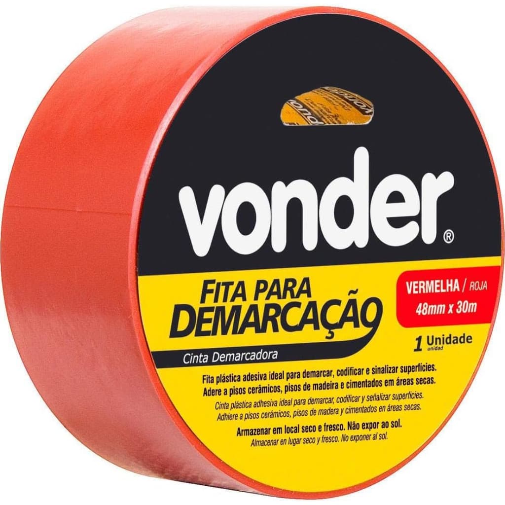 FITA DEMARCAÇÃO DE SOLO VERMELHA 48x30 VONDER