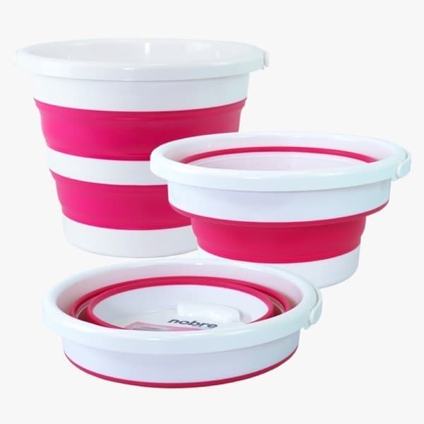 Balde Retrátil Dobrável Flexível 12L Silicone Com Alça Nobre