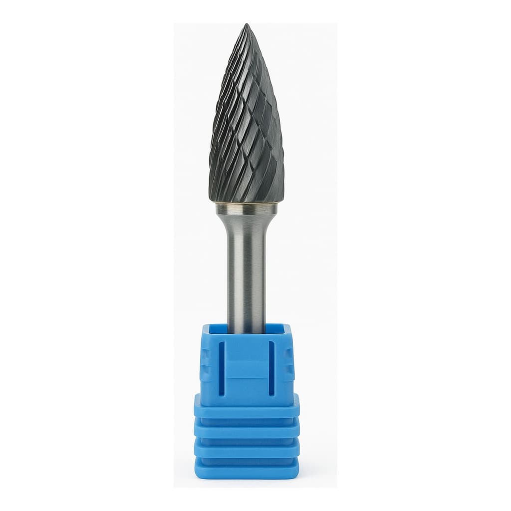 Lima broca Rotativa  Árvore Ponta Fina 12mm x 25mm Haste 6mm Carbide Corte Rápido Usinagem Aço Inox Metal Duro