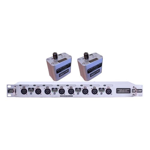 Kit Amplificador Fones Ouvido M22 8 Canais 2 Mini Body Pack Profissional Evento Show Palco Cantor