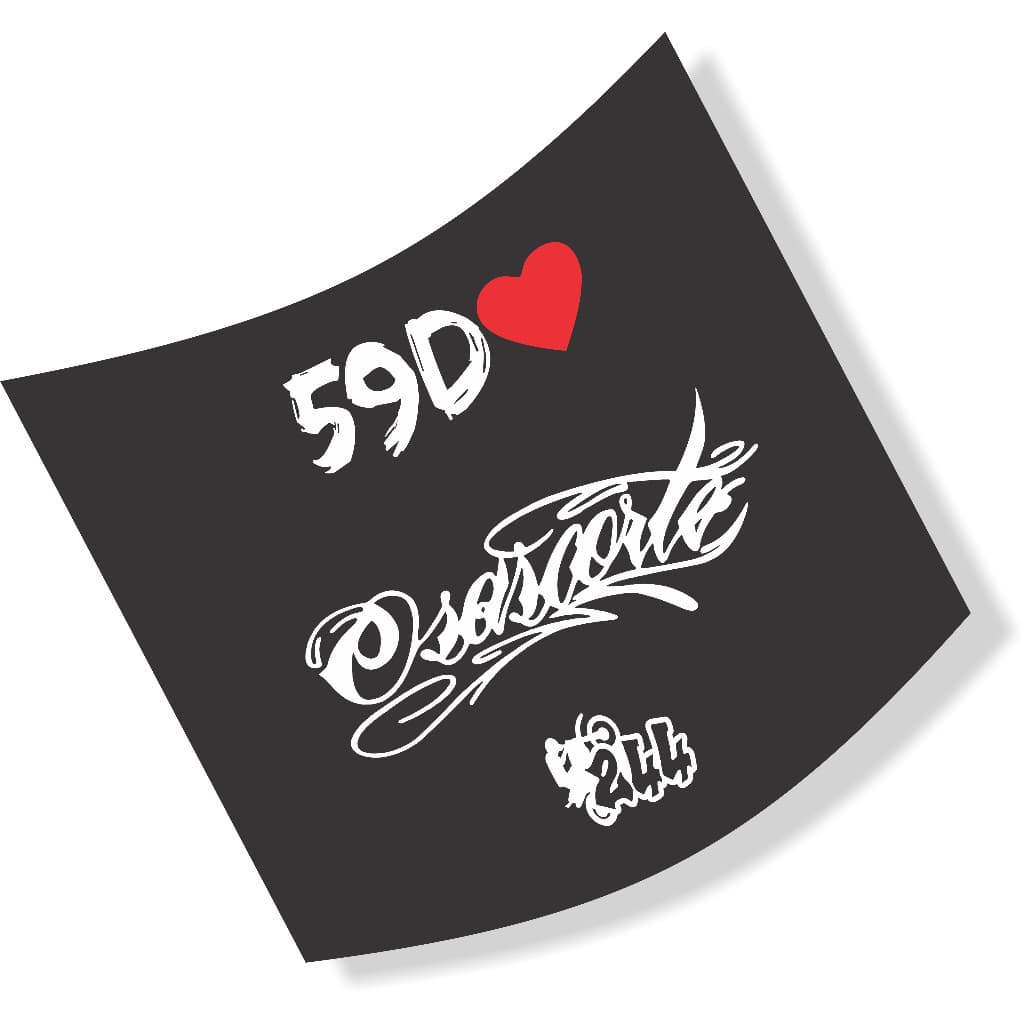 KIT 3 Adesivos 59d Osascorte 244 grau para Moto para-lama capacete carro vidro