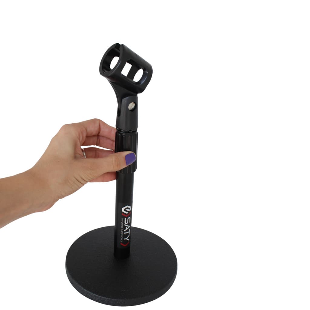 Suporte de microfone c/ cachimbo Pedestal de mesa Saty PMS05
