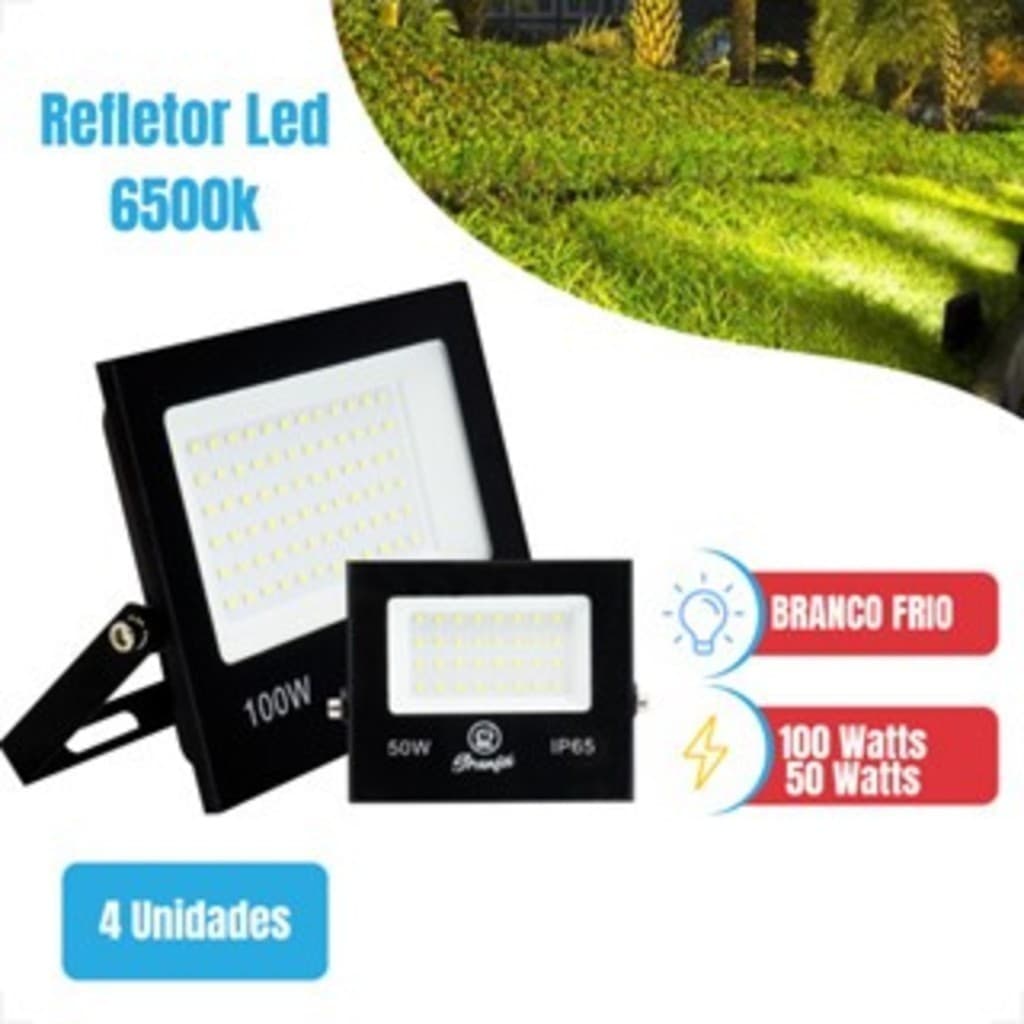 Refletor Led 200w Holofote IP65 Branco Frio 6500k Projetor Slim A prova D'água  Xtronic