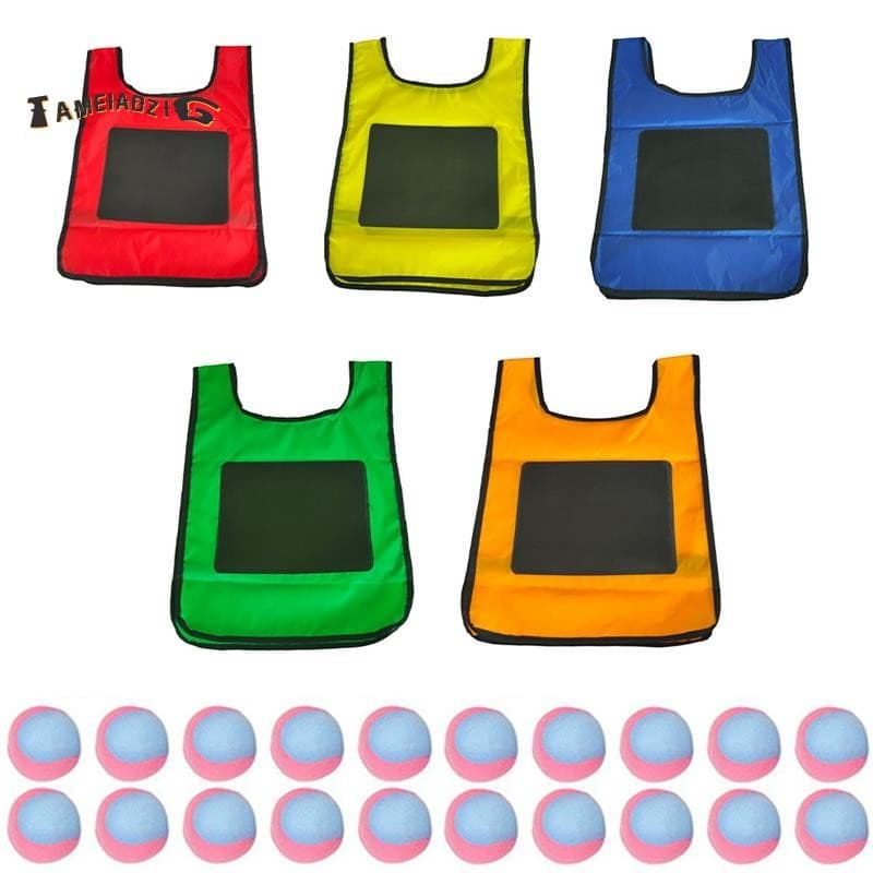 Conjunto De Jogos Eludeball-5 Peças De Coletes Pegajosos Para Crianças Tag Com 20 Bolas Esportivas Elude De Playground I