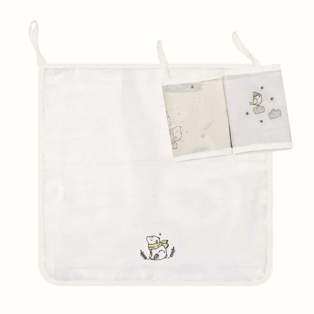 Babete com Prendedor de Chupeta com Estampa e Bordado - Papi - Ref.:1094
