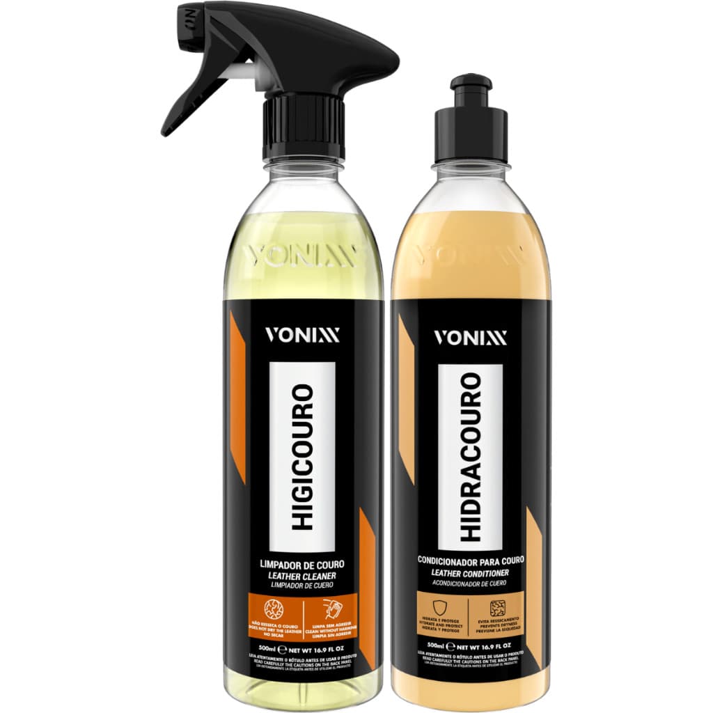 Kit Limpeza Banco de Couro e Hidratante Automotivo Vonixx