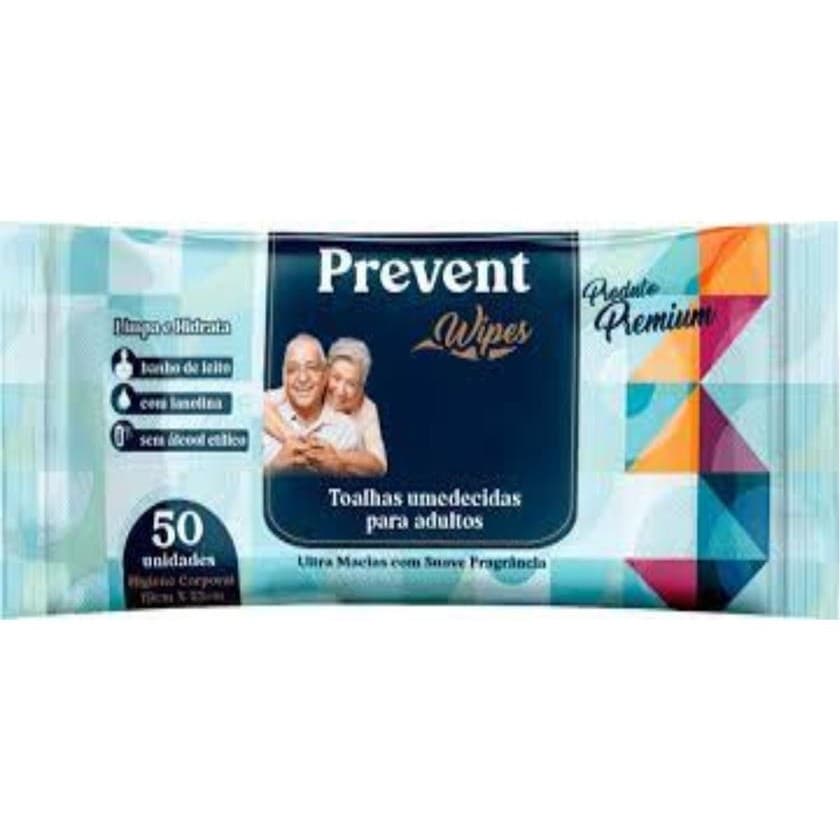 Prevent - Banho de Leito Toalhas Umedecidas Adulto 50 Folhas - Reds