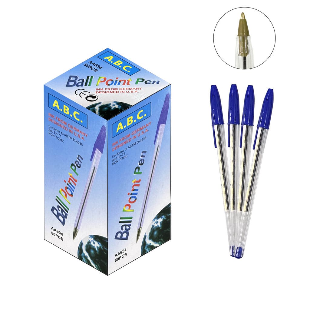 Caneta Esferográfica  Azul Média 1.0mm C. 50 Unidades