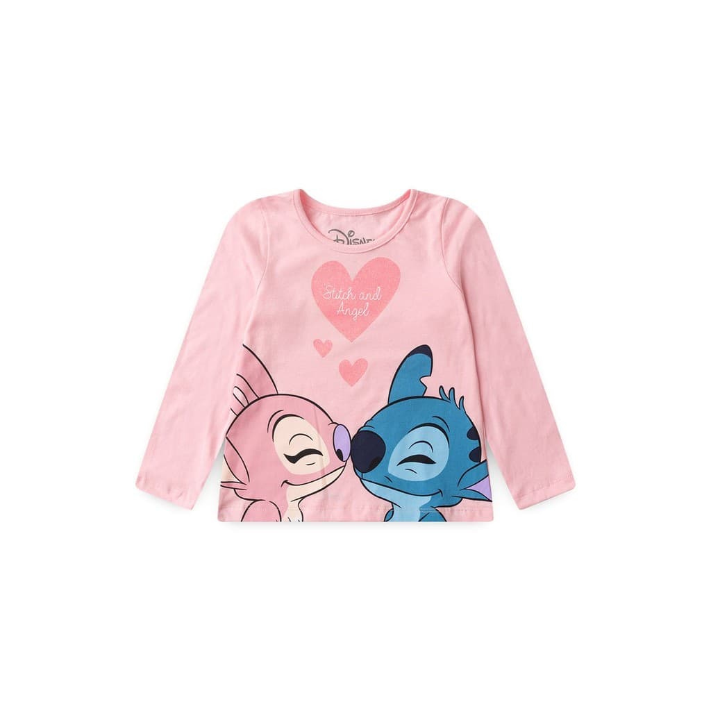 Blusa Meia Estação Menina Stitch e Angel