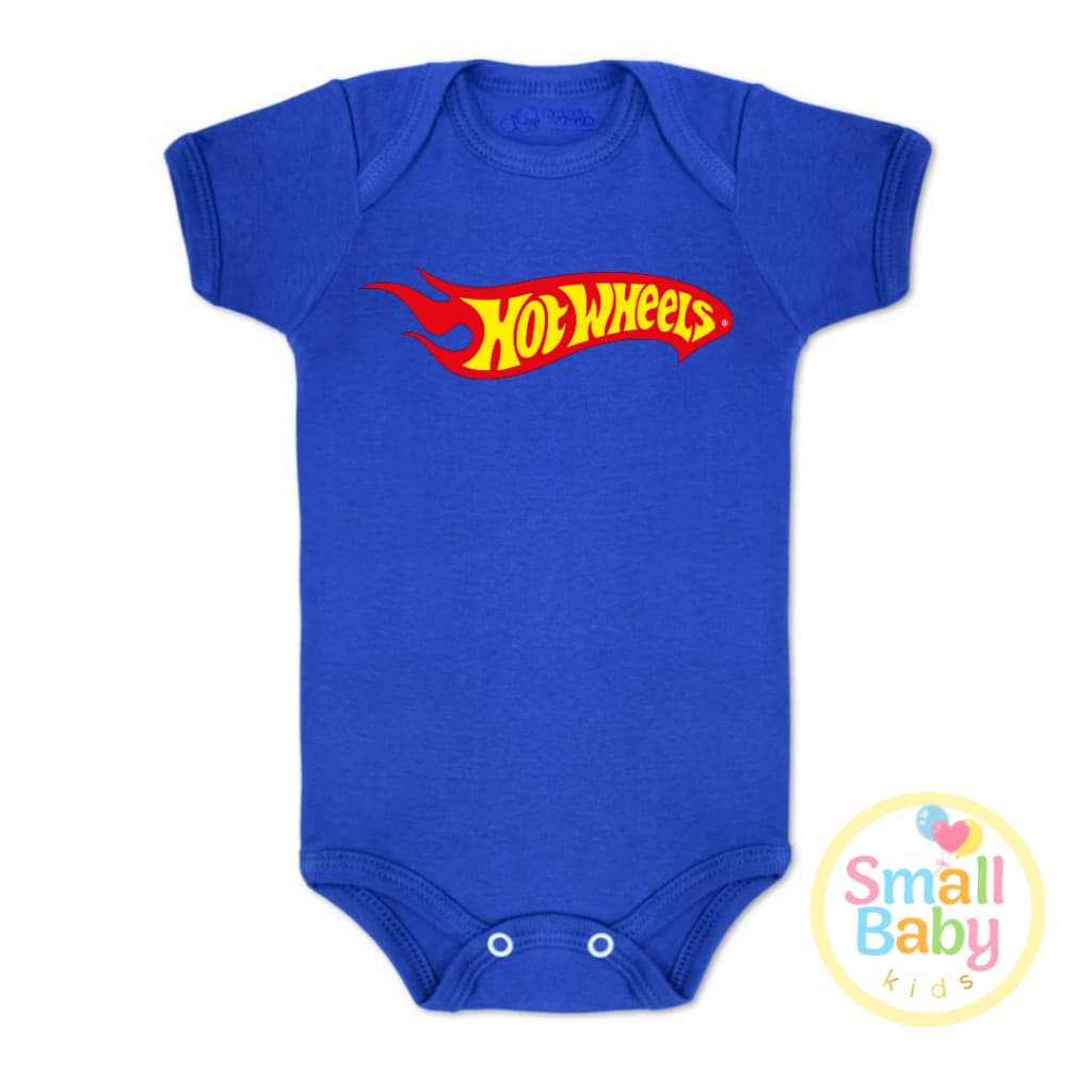 Body Bebe Infantil Hot Wheels em Algodão Manga Curta
