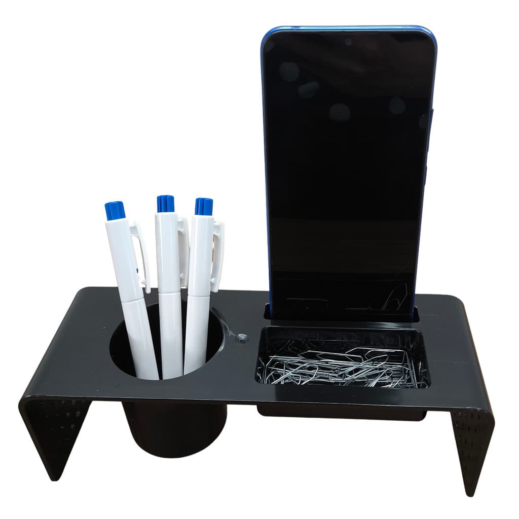 Organizador de mesa com suporte celular porta lápis e caneta