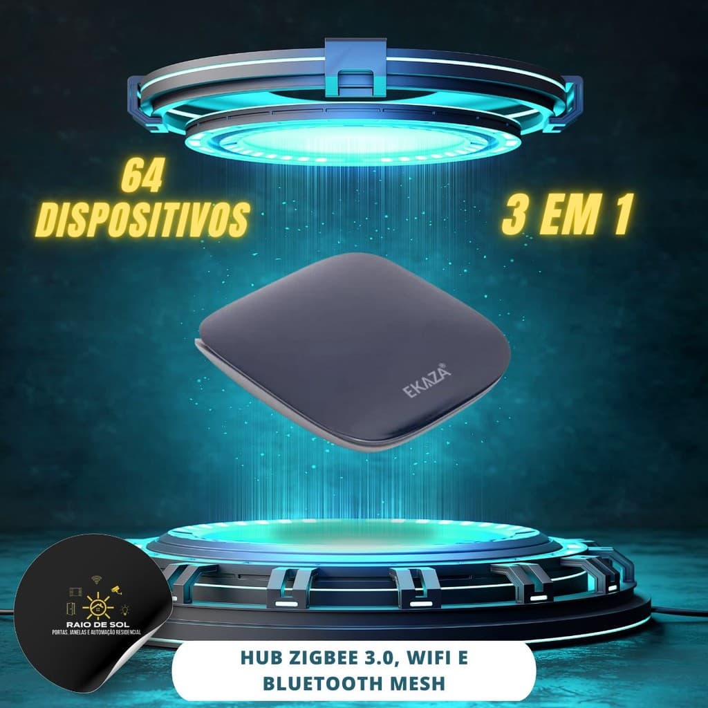 Hub Gateway  Ekaza Zigbee 3.0 Wifi e Bluetooth -  3 em 1