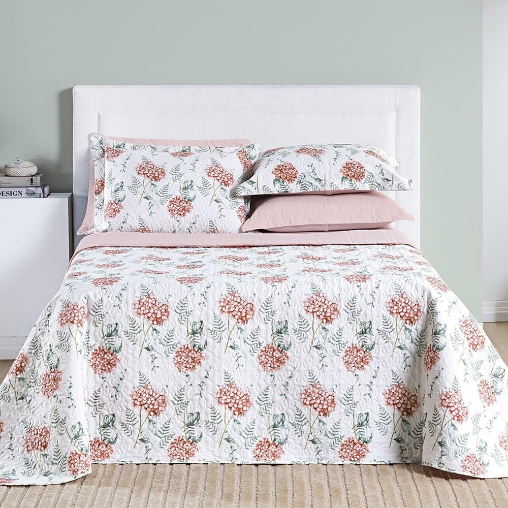 Colcha CASAL 3 peças percale 200 fios Matelado Estampado