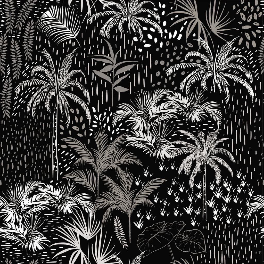 Papel De Parede Temático Palmeiras Monocromáticas- 2,50x0,5m