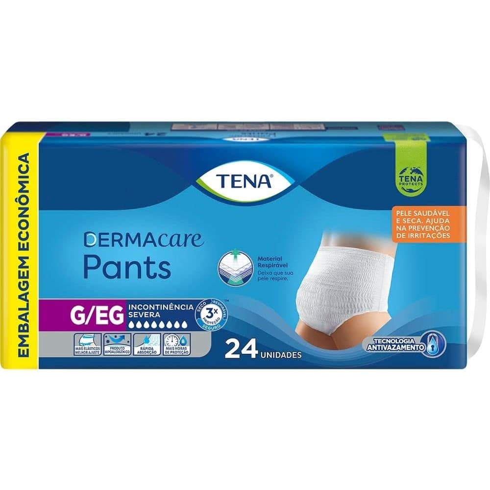 FRALDA ROUPA ADULTO TENA PANTS DERMACARE G/EG 24 UNIDADE