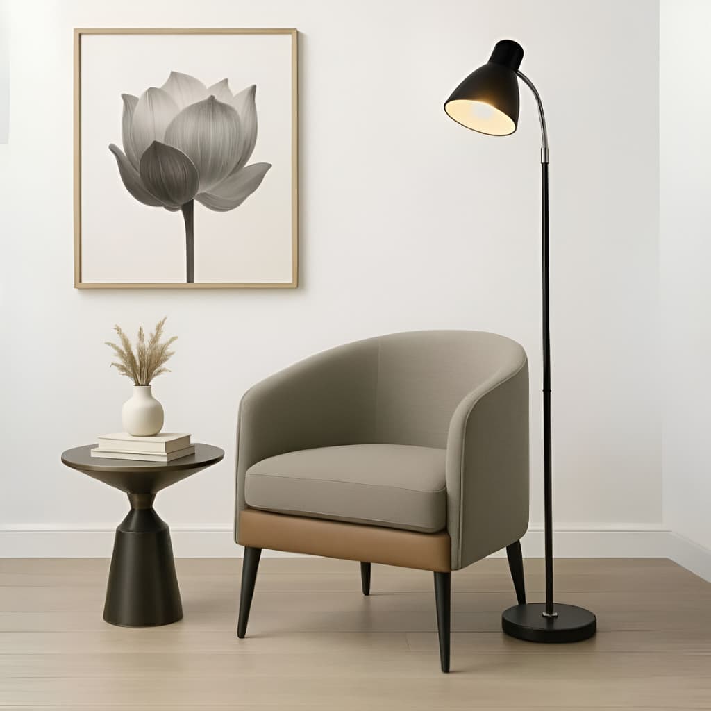 Luminária Chão Abajur Articulada Flexivel Pedestal Piso